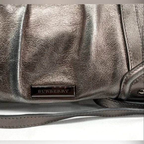 🆑 Burberry Prorsum Metallic Silver Satchel And/e Shoulder Bag Like New EUC